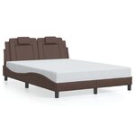 vidaXL Cadre de lit avec lumières LED marron 140x200 cm similicuir