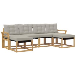 vidaXL Ensemble de canapés d'extérieur 6 pc Blanc et gris clair