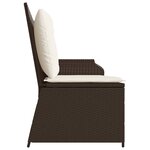 vidaXL Banc inclinable de jardin avec coussins marron résine tressée