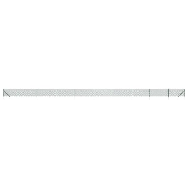 vidaXL Clôture à mailles losangées avec piquet d'ancrage vert 1x25 m