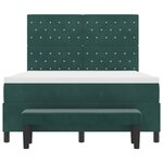 vidaXL Lit à ressorts avec tête de lit Vert foncé 200 x 140 cm Velours