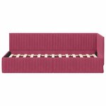 vidaXL Cadre de lit d'angle Rouge bordeaux 80 x 200 cm Velours