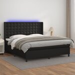 vidaXL Sommier à lattes de lit matelas LED Noir 180x200cm Similicuir