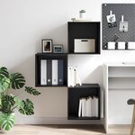 vidaXL Meuble mural Chêne noir 37 x 37 x 37 cm Bois d'ingénierie