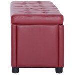 vidaXL Pouf de rangement 87 5 cm Rouge bordeaux Similicuir