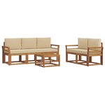 vidaXL Ensemble de canapés d'extérieur 6 pc Naturel et Beige