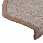 vidaXL Tapis d'escalier 15 Pièces Marron clair 65 x 24 x 4 cm