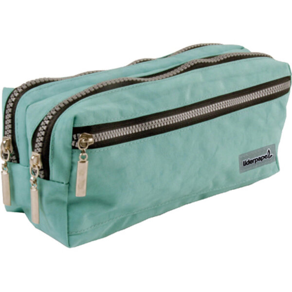 Trousse scolaire liderpapel large rectangulaire 3 compartiments 210x80x85mm coloris       turquoise