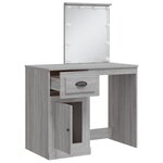 vidaXL Coiffeuse avec lumières LED sonoma gris 90x42x132 5 cm