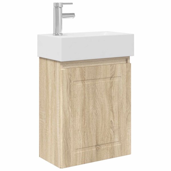 vidaXL Meuble de salle de bain avec robinet Chêne Sonoma