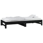 vidaXL Lit coulissant sans matelas noir 2x(90x200) cm