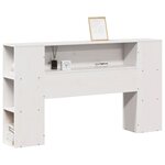 vidaXL Tête de lit avec rangement blanc 135 cm bois massif de pin
