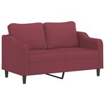 vidaXL Ensemble de canapés 3 Pièces avec coussins Rouge bordeaux Tissu