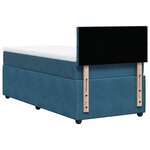 vidaXL Sommier à lattes de lit avec matelas bleu 90x200 cm velours