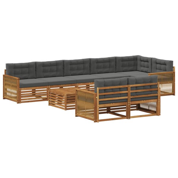 vidaXL Ensemble de canapés d'extérieur 9 pc
