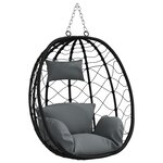 vidaXL Panier de chaise œuf suspendue sans support Rotin poly anthracite