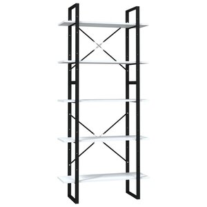 vidaXL Bibliothèque à 5 niveaux Blanc 80x30x175 cm Bois d'ingénierie