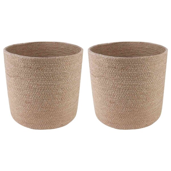 vidaXL Ensemble de Pots à Plantes 2 Pièces Naturel Ø 28 x 28 cm