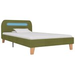 vidaXL Cadre de lit avec LED sans matelas vert tissu 90x200 cm