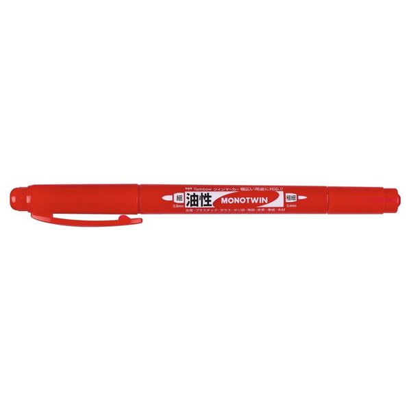 Marqueur Permanent MONO twin 0 8 et 0 4 mm Rouge x 10 TOMBOW
