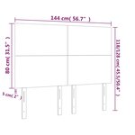 vidaXL Tête de lit à LED Noir 144x5x118/128 cm Velours