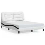 vidaXL Cadre de lit avec lumières LED blanc noir 140x200 cm similicuir