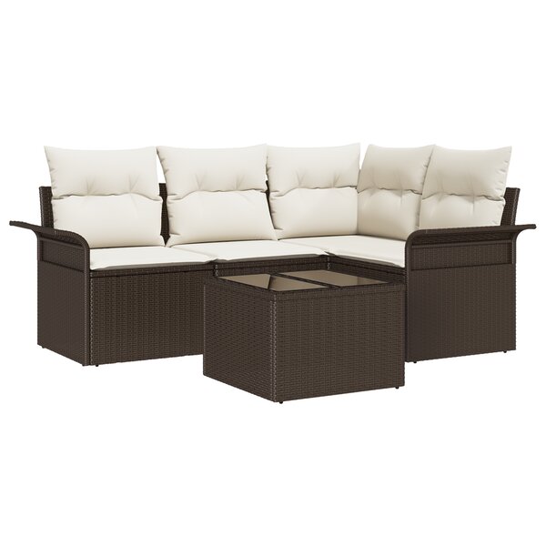 vidaXL Canapé de Jardin 4 Pièces avec Coussins en Poly Rattan Gris