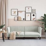 vidaXL Canapé à 3 places gris clair velours