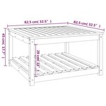 vidaXL Table de jardin marron miel 82 5x82 5x45 cm bois massif de pin