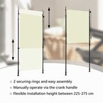 vidaXL Store roulant d'extérieur 100 x 270 cm Crème