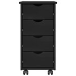 vidaXL Cabinet roulant 34 x 39 x 65 5 cm Bois de Pin Massif Noir