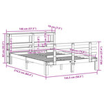 vidaXL Cadre de lit et tête de lit sans matelas cire marron 140x190 cm