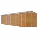 vidaXL Abri de jardin marron clair 191x895x198 cm acier galvanisé