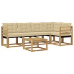 vidaXL Ensemble de canapés d'extérieur 6 pc Blanc et Beige