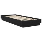 vidaXL Cadre de lit au sol Chêne noir 80 x 200 cm Bois d'ingénierie