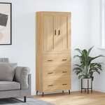 vidaXL Buffet haut Chêne sonoma 69 5x34x180 cm Bois d'ingénierie