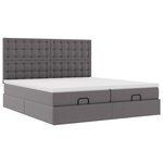 VidaXL Cadre de lit ottoman avec matelas gris 200x200 cm similicuir