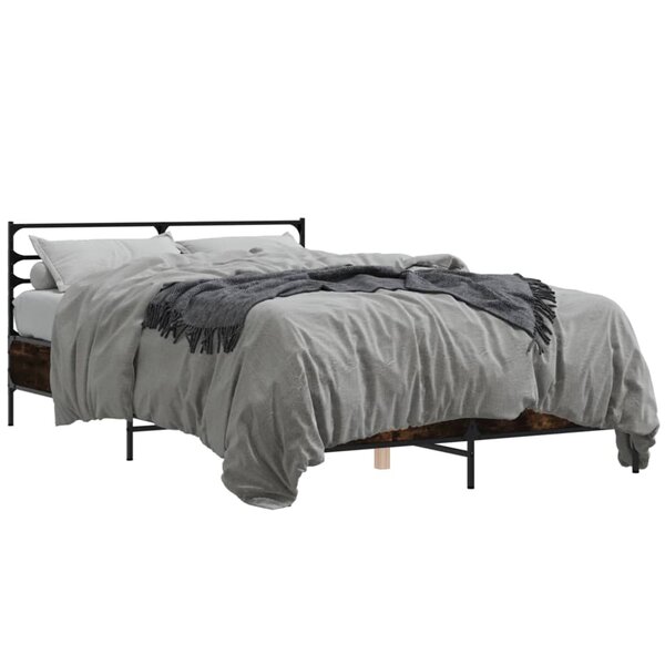 vidaXL Cadre de lit sans matelas chêne fumé 120x190 cm