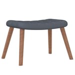 vidaXL Chaise de relaxation avec repose-pied Gris foncé Velours