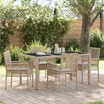 vidaXL Ensemble de salle à manger pour jardin 5 Pièces Beige Poly rotin