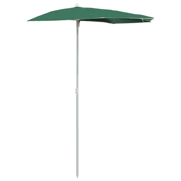 vidaXL Demi-parasol de jardin avec mât 180x90 cm vert