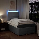 vidaXL Sommier à lattes de lit et matelas gris clair 120x190 cm tissu