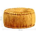 vidaXL Pouf Rond Velours 40x20 cm Moutarde