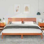 vidaXL Cadre de lit Marron cire 180 x 220 cm Bois massif en pin