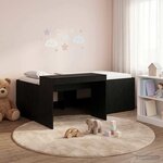 vidaXL Lit haut pour enfants avec bureau Noir 80 x 200 cm