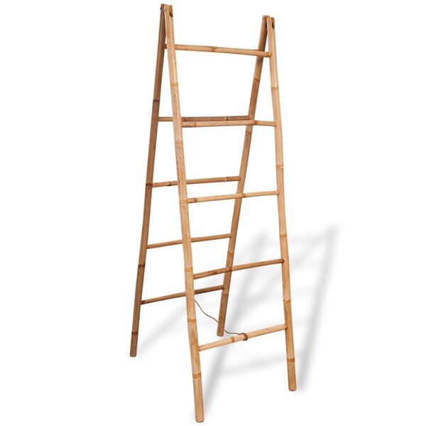 vidaXL Porte-serviette double avec 5 barreaux Bambou 50 x 160 cm