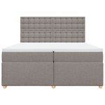 vidaXL Sommier à lattes de lit avec matelas Taupe 200x200 cm Tissu