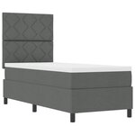 vidaXL Lit à ressorts avec matelas et lumière LED en gris foncé  80x200 cm en tissu