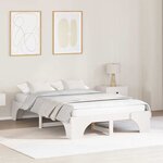 vidaXL Cadre de lit Blanc 197 x 127 x 30 cm Bois massif en pin