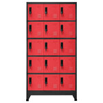 vidaXL Armoire à casiers Anthracite et rouge 90x40x180 cm Acier